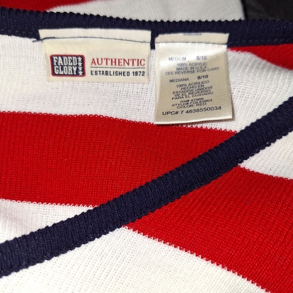 Red and White Striped Sweater with Stars - Picture 6 of 6